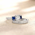 Newshe 925 Sterling Silver Rings Set for Women Three Princess Cut White Blue AAAAA Zircons Luxury Engagement Wedding Jewelry