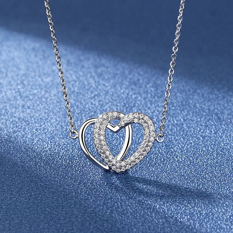 New Fashion 925 Sterling Silver Jewelry Round Zircon Pendants Necklaces Women Fine Semi Rhinestone Circle Clavicle Chain Choker