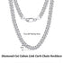 Rinntin Italian 925 Sterling Silver 3.6mm Diamond-Cut Cuban Link Chain Necklace for Women Men Silver Neck Chain Jewelry SC36