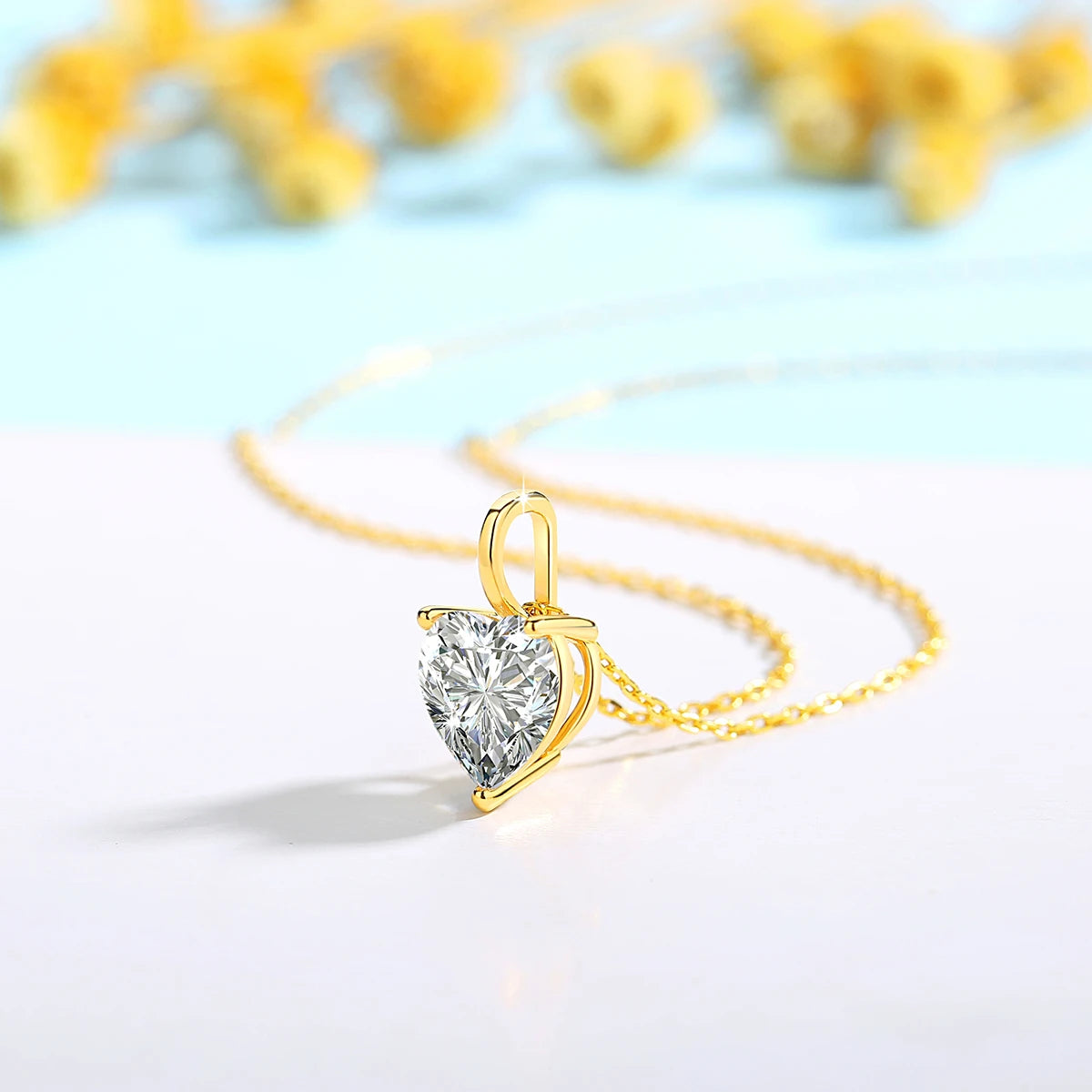14K Gold Necklaces for Women Heart Cut VVS1 1ct 2ct 3ct Moissanite Diamond Au585 Pendant Engagement Luxury Designer Jewelry