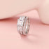 Newshe Three-Stone Princess Cut AAAAA CZ 925 Sterling Silver Engagement Rings Set for Women Adjustable Wedding Ring Enhancer