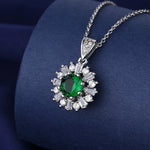 925 Sterling Silver Necklace For Women Round Pendent Sparkling Pave CZ Necklace Fashion Anniversary Birthday Jewelry Gifts