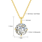 Hot Sale 100% Real 14k AU585 Gold Pendant D Color Moissanite Necklace For Women 0.5ct/1ct/2ct/3ct Luxury Engagement Jewelry