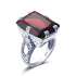 925 Sterling Silver ring Amber Square For Women Bridal Wedding Gemstone Rings Enagement Party Fine Jewelry High Quality