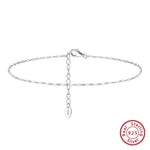 Rinntin 925 Sterling Silver Fish Lips Chain Anklet for Women Fashion Foot Bracelet Summer Sexy Silver Ankle Straps Jewelry SA33