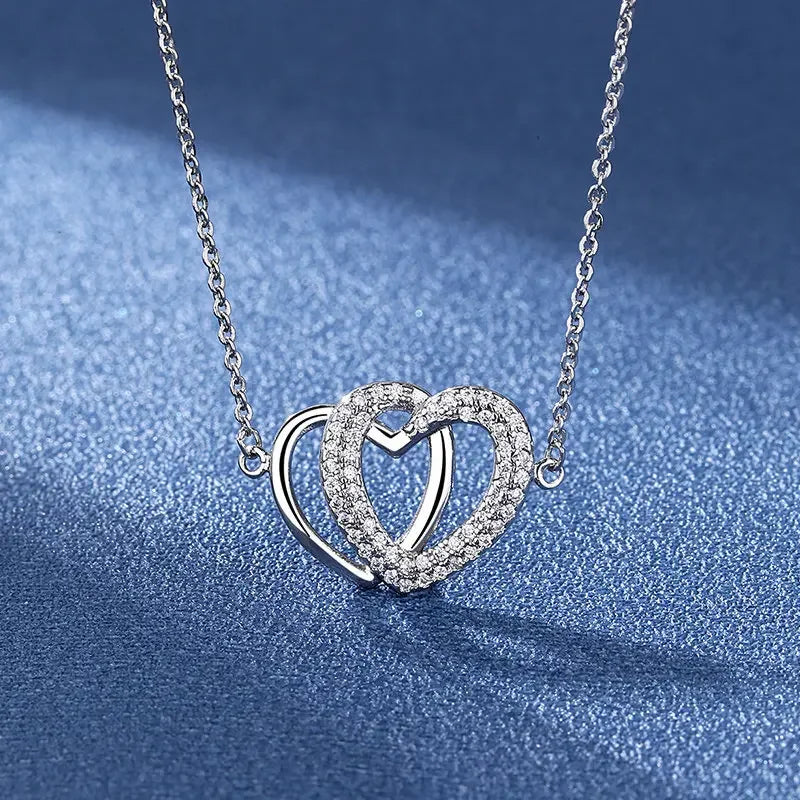 925 Sterling Silver Necklace For Women Round Pendent Sparkling Pave CZ Necklace Fashion Anniversary Birthday Jewelry Gifts N755