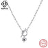 Rinntin 925 Sterling Silver 14K Gold Heart Pendant Necklace for Women Elegant Fine Jewelry Necklace with OT Toggle Clasp SC97