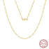 Rinntin Diamond Cut Paper Clip Necklace S925 Sterling Silver 14K 18K Gold Plated Stacked Necklaces PaperClip Collar Chain SC39