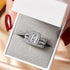 Newshe 925 Sterling Silver Vintage Emerald Cut AAAAA Cubic Zircon Wedding Engagement Rings for Women Bridal Set Fine Jewelry