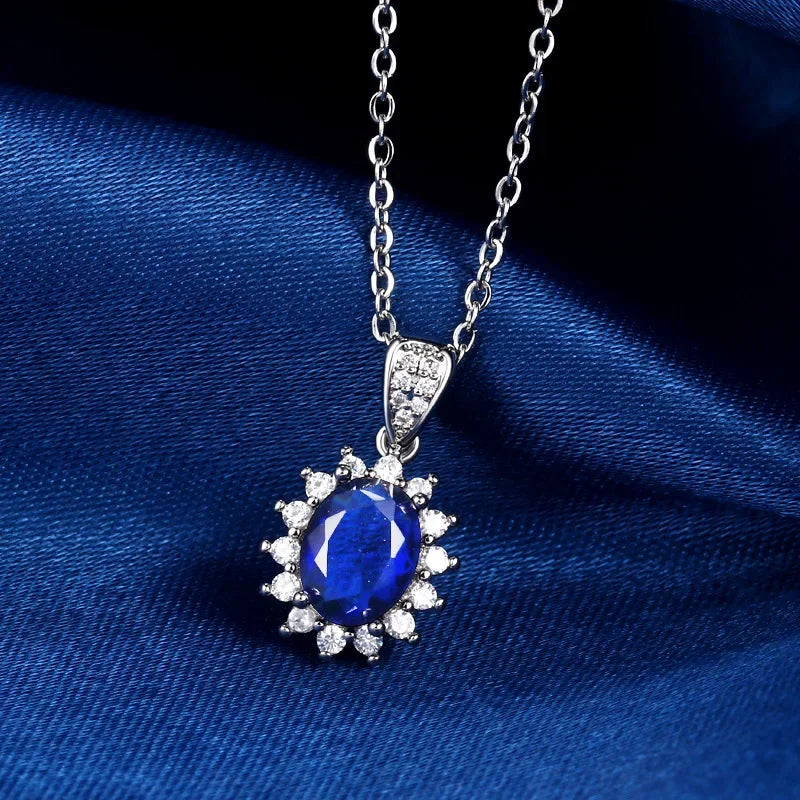 925 Sterling Silver Necklace For Women Round Pendent Sparkling Pave CZ Necklace Fashion Anniversary Birthday Jewelry Gifts N755