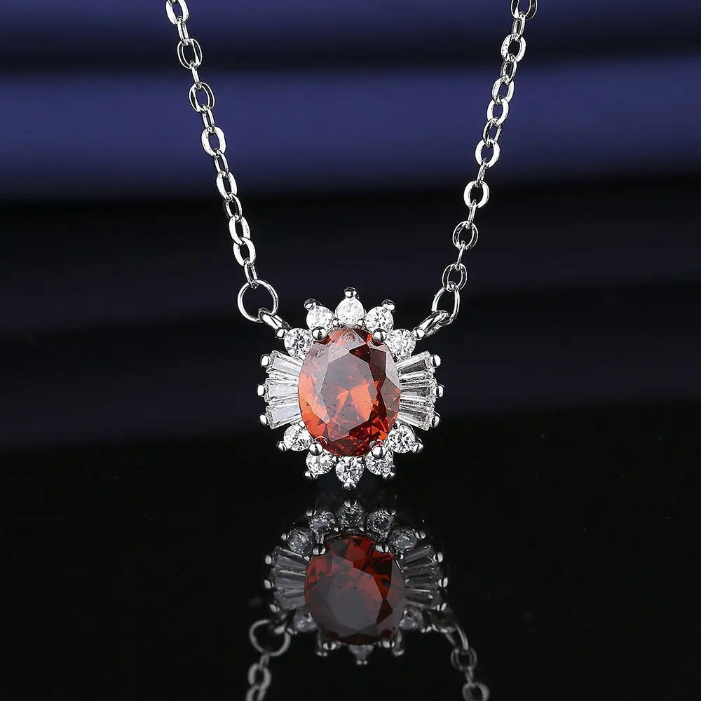 925 Sterling Silver Necklace For Women Round Pendent Sparkling Pave CZ Necklace Fashion Anniversary Birthday Jewelry Gifts