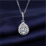925 Sterling Silver Necklace For Women Round Pendent Sparkling Pave CZ Necklace Fashion Anniversary Birthday Jewelry Gifts
