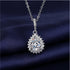 925 Sterling Silver Necklace For Women Round Pendent Sparkling Pave CZ Necklace Fashion Anniversary Birthday Jewelry Gifts