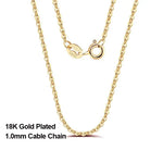 Rinntin Rose Gold 925 Sterling Silver Fashion Cable Link Chains Necklace for Women Thin Neck Chain Accessories Jewelry SC06