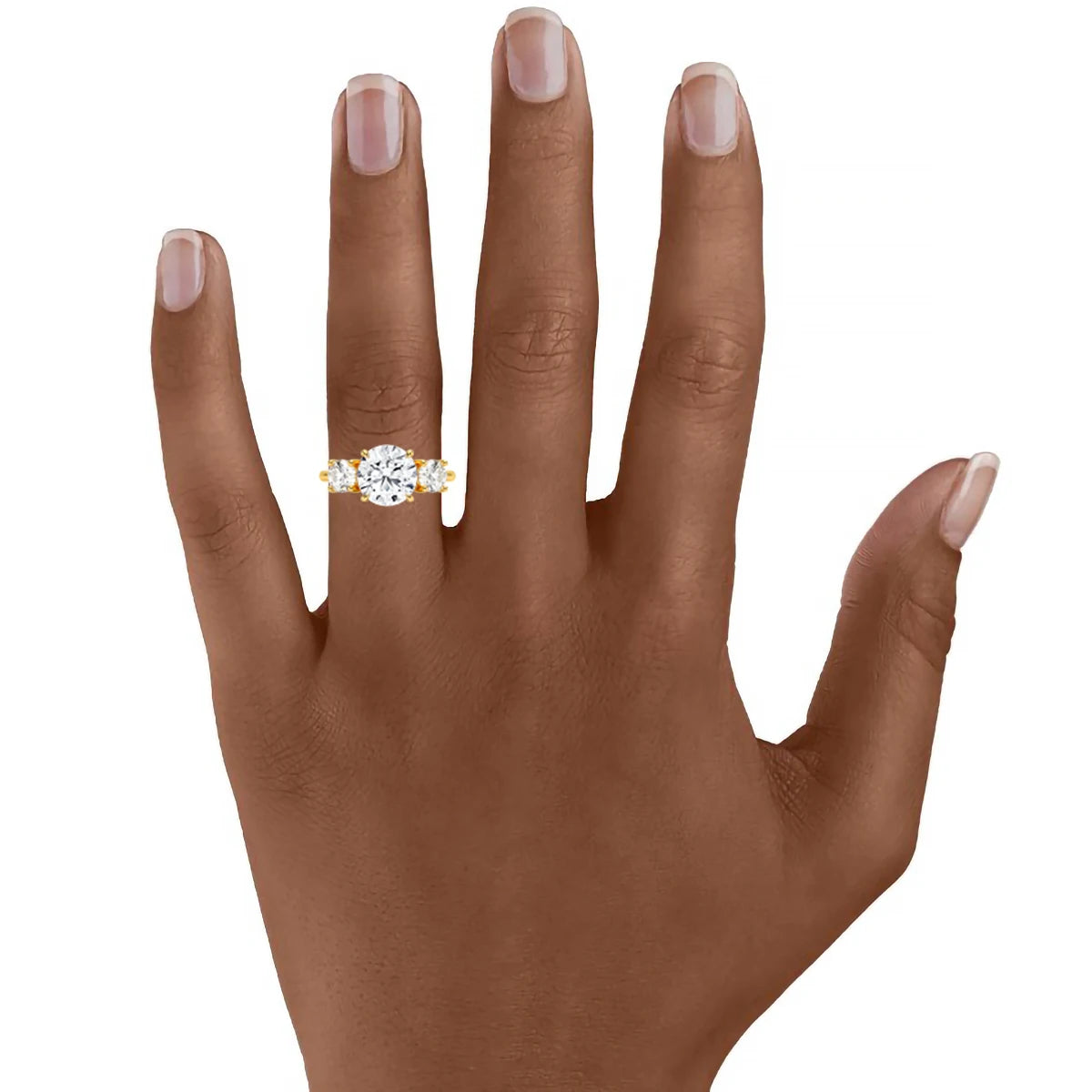 Luxe Three Stone Moissanite Diamond 14K Gold Engagement Ring Au585 Elegant Love Rings for Women Delicate Certified Wedding Bands