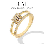CHARMING Customize Full Moissanite Ring Brilliant Lab Diamond 925 Sterling Sliver Gold for Women Plated Wholesale Fine Jewelry
