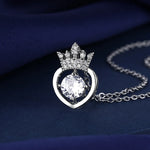 925 Sterling Silver Necklace For Women Round Pendent Sparkling Pave CZ Necklace Fashion Anniversary Birthday Jewelry Gifts N755