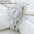 Newshe 2 Pcs Wedding Rings Set for Women 925 Sterling Silver 2.4Ct Round Pear White Cz Luxury Original Engagement Jewelry