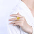 Original Rings for Women 925 Silver Citrine Crystal Engagement Finger Ring Gold Plated Antique Vintage Filigree Anniversary Gift