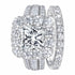 Newshe 2Pcs 925 Silver Wedding Rings Set for Women Halo Princess Cut White Cubic Zircon Vintage Luxury Jewelry Engagement Ring