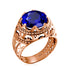 Vintage Rings For Men Genuine 925 Sterling Silver Male Ring 13*13mm Mystic Topaz Round Cut Stone Men's Jewelry Beautiful