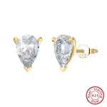 Rinntin Pear Shape 0.5-2CT Moissanite Earrings GRA Certified Shiny Diamond Ear Jewelry Solid 925 Silver Stud Earring Gift SMOE01