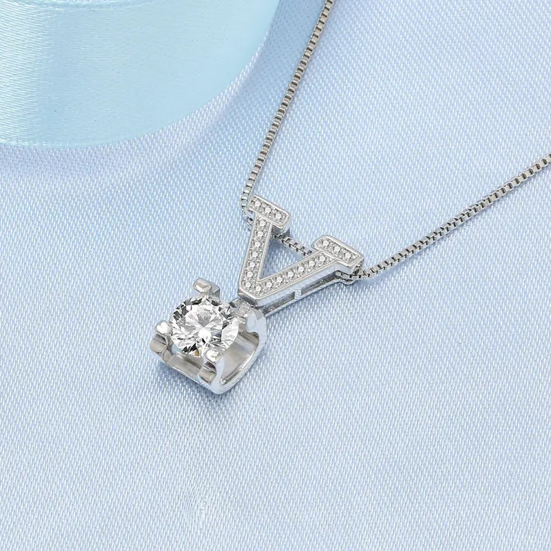 925 Sterling Silver Necklace For Women Round Pendent Sparkling Pave CZ Necklace Fashion Anniversary Birthday Jewelry Gifts