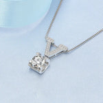 925 Sterling Silver Necklace For Women Round Pendent Sparkling Pave CZ Necklace Fashion Anniversary Birthday Jewelry Gifts