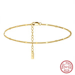 Rinntin 925 Sterling Silver Fish Lips Chain Anklet for Women Fashion Foot Bracelet Summer Sexy Silver Ankle Straps Jewelry SA33