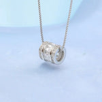 925 Sterling Silver Necklace For Women Round Pendent Sparkling Pave CZ Necklace Fashion Anniversary Birthday Jewelry Gifts N755