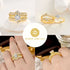 Newshe Yellow Rose Gold 925 Sterling Silver Solitaire Engagement Ring for Women Enhancer Wedding Band Set AAAAA Zircon Jewelry