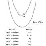 Rinntin 925 Sterling Silver Italian Handmade 1.2mm Chopin Chain Necklace for Women Fashion Simple Basic Neck Chain Jewelry SC53
