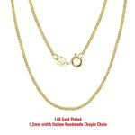 Rinntin 14K Gold 925 Sterling Silver Italian Chopin Chain Necklace for Women Fashion Handmade Basic Neck Chain Jewelry SC53