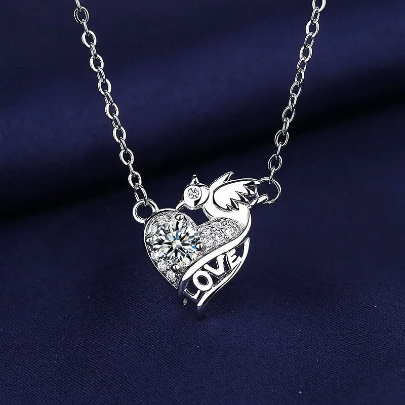 925 Sterling Silver Necklace For Women Round Pendent Sparkling Pave CZ Necklace Fashion Anniversary Birthday Jewelry Gifts N755