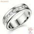 Newshe GRA Certified Men's Moissanite Ring D Color VVS1 Princess Cut Channel Set Wedding Band White gold plated Promise Rings