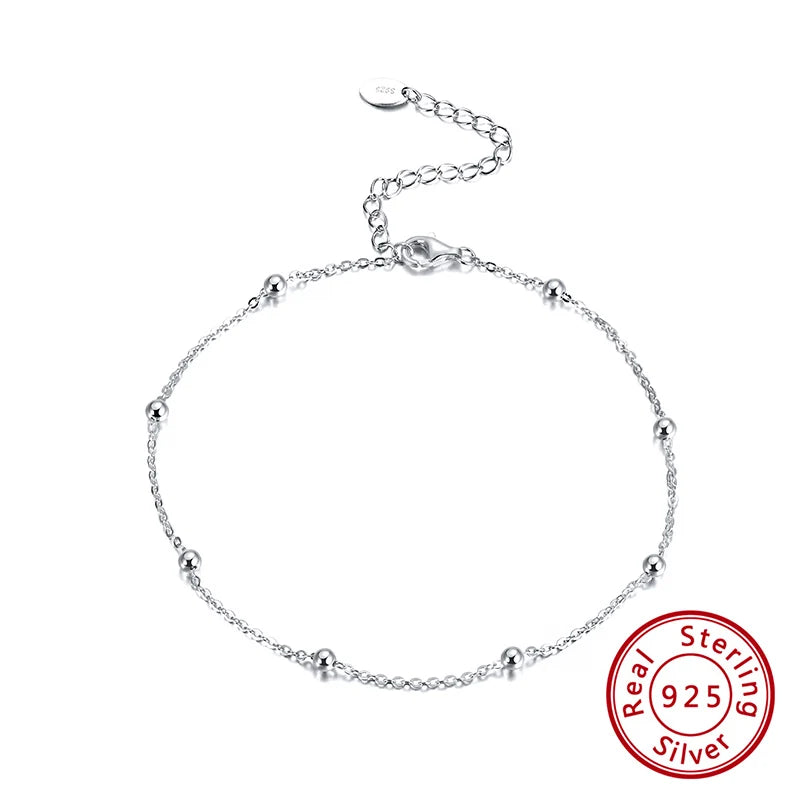 Rinntin 925 Sterling Silver 1.5mm Mariner Chain Anklets Fashion Women Summer 14K Gold Foot Bracelet Ankle Straps Jewelry SA24