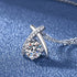 New Fashion 925 Sterling Silver Jewelry Round Zircon Pendants Necklaces Women Fine Semi Rhinestone Circle Clavicle Chain Choker