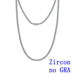 Moissanite Tennis Necklaces for Women Gifts 3-5mm 925 Silver Tennis Necklace Men D Color Round Cut Diamond