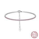 Rinntin Brilliant Tennis Bracelet 925 Sterling Silver 1.5mm Bazel Setting Zircon for Women Luxury Chain Bracelet Jewelry SB190
