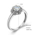 14K White Gold Color Rose Flower Rings Moissanite Diamond Band Ring for Woman Sterling Silver Original Certified Fine Jewelry