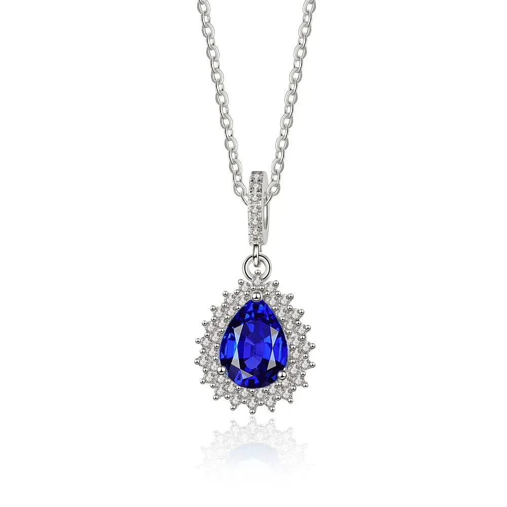 925 Sterling Silver Necklace For Women Round Pendent Sparkling Pave CZ Necklace Fashion Anniversary Birthday Jewelry Gifts