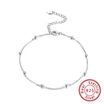 Rinntin 925 Sterling Silver Fish Lips Chain Anklet for Women Fashion Foot Bracelet Summer Sexy Silver Ankle Straps Jewelry SA33