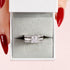 Newshe Solid 925 Sterling Silver Wedding Rings for Women Solitaire Princess Cut Engagement Ring Eternity AAAAA Zircon Guard Band