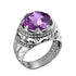 Vintage Rings For Men Genuine 925 Sterling Silver Male Ring 13*13mm Mystic Topaz Round Cut Stone Men's Jewelry Beautiful