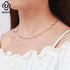 Rinntin Diamond Cut Paper Clip Necklace S925 Sterling Silver 14K 18K Gold Plated Stacked Necklaces PaperClip Collar Chain SC39
