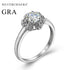 14K White Gold Color Rose Flower Rings Moissanite Diamond Band Ring for Woman Sterling Silver Original Certified Fine Jewelry