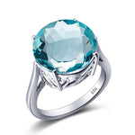 Garnet Wedding Ring Women Solid 925 Sterling Silver Rings Big Round Gemstone Ringly Carve Vintage Daily Fine Jewelry