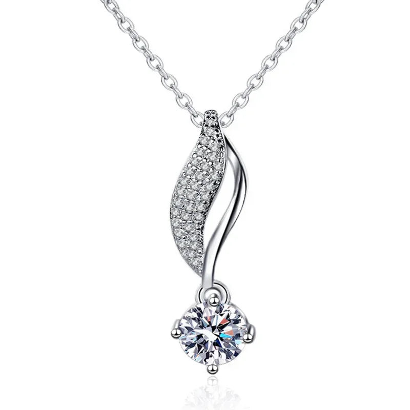 925 Sterling Silver Necklace For Women Round Pendent Sparkling Pave CZ Necklace Fashion Anniversary Birthday Jewelry Gifts N755