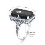 Unique 925 Sterling Silver Ring for Woman Simulated Emerald Vintage Filigree Persian Design Femal Elegant Rings Hand Made
