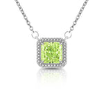 8*8mm 2CT Trendy Fashion s925 Silver Color D Green Moissanite Classic Angle Wing Neckalce Charms Women Party Jewelry Gift